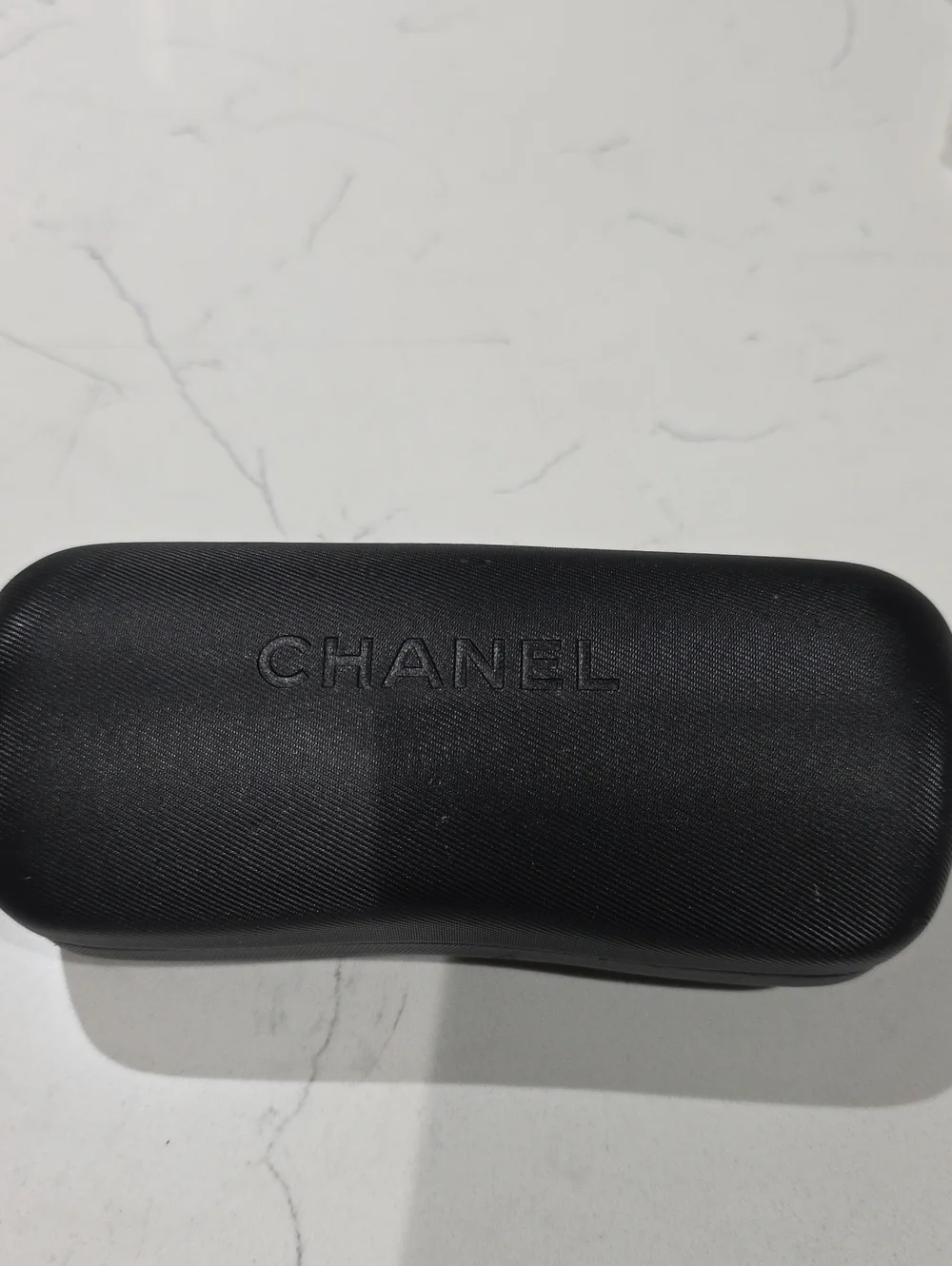 CHANEL Vintage  Black Eyewear Case with Beige Interior Lining